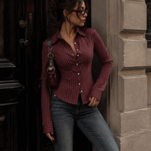 Camisa Feminina Vermelho Vinho