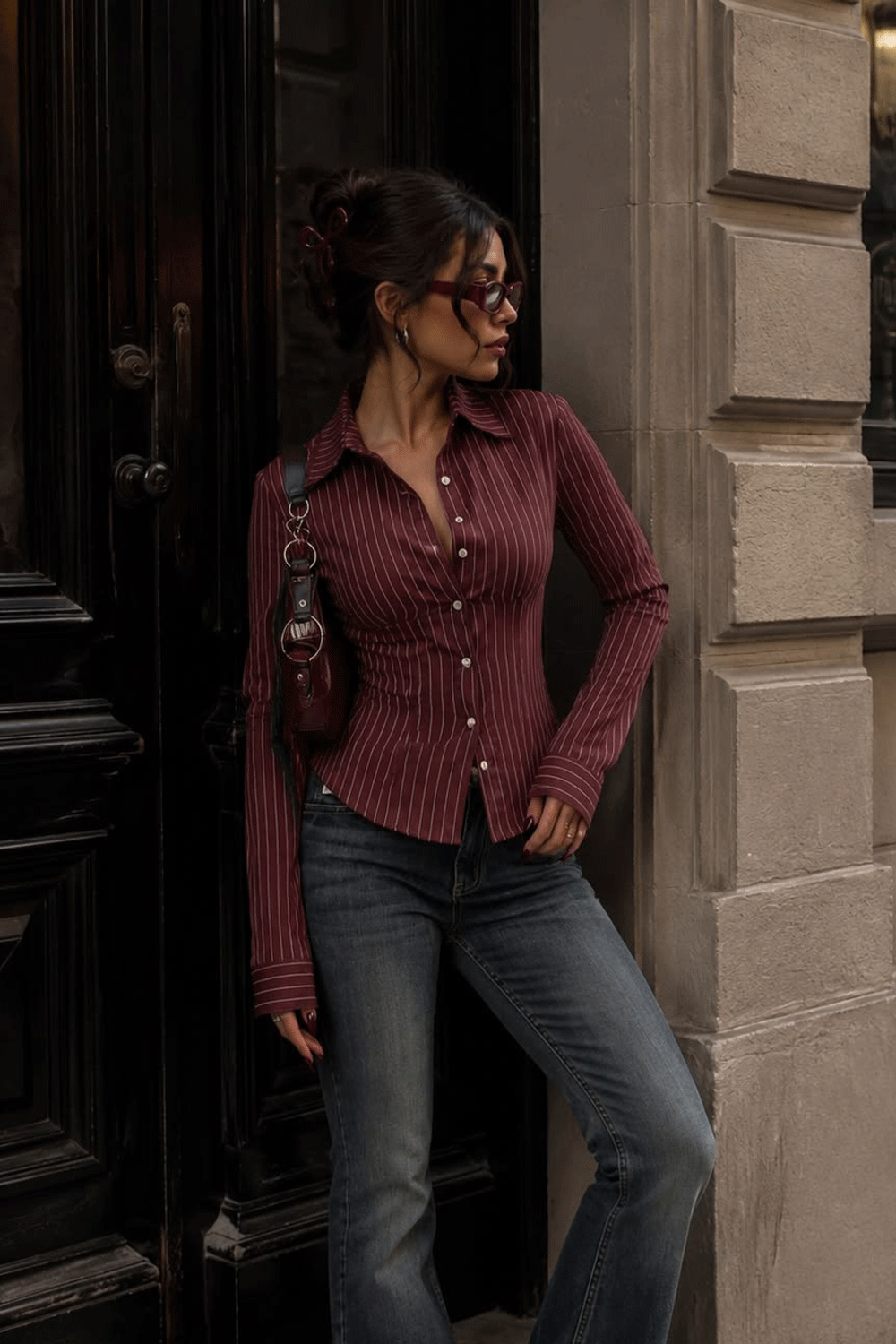 Camisa Feminina Vermelho Vinho